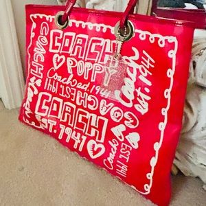 NWOT COACH Poppy Canvas Tote.
